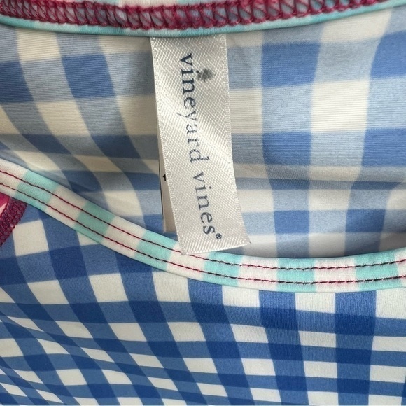 Vineyard Vines Rashguard Kid Girl Swim Shirt Top Swimsuit Coverup Active Gingham - Picture 5 of 11